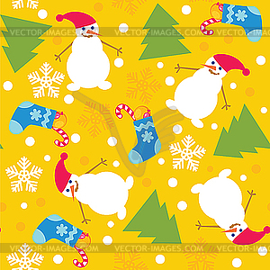 Christmas seamless pattern - color vector clipart