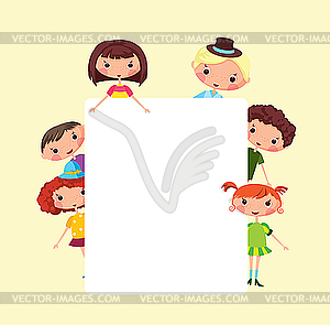 Cartoon children frame - vector clip art