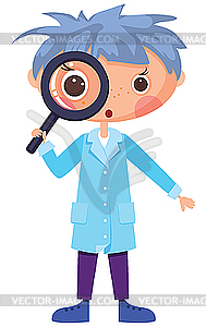 Cartoon scientist - vector image