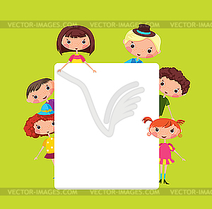 Cartoon children frame - vector clipart