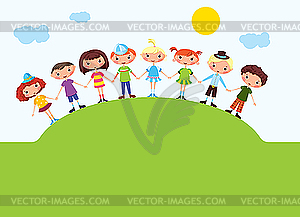 Cartoon boys and girls - vector image