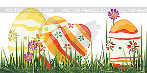 Easter eggs in grass - vector clipart