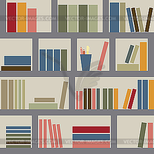 Bookshelf seamless - vector clipart