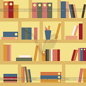 Bookshelf seamless - vector image