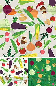 Vegetable seamless background - color vector clipart