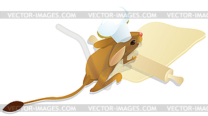 Cook jerboa unrolls dough - royalty-free vector clipart