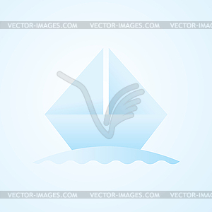 Origami boat - vector image