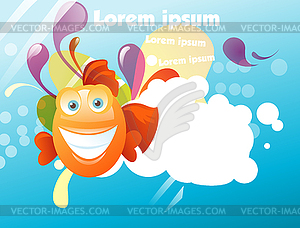 Funny abstract background fish - vector clipart