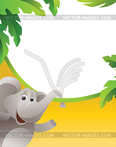 Frame with elephant - vector image