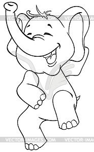 Funny cartoon elephant - vector image