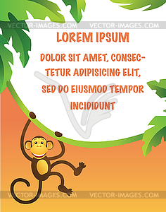 Frame with monkey - vector image
