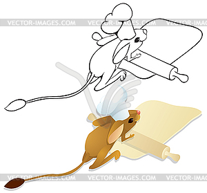 Cook jerboa unrolls dough - vector clipart