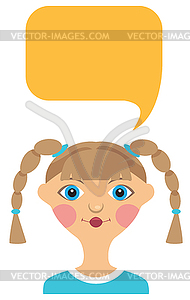 Girl and bubble - vector EPS clipart