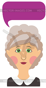 Elderly woman and bubble - vector clipart