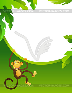 Frame with monkey - vector clip art