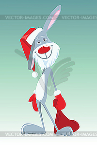 Christmas Rabbit - vector clipart