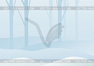 Пейзаж зимнего леса  - векторная иллюстрация