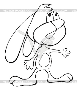 Кролик - черно-белый векторный клипарт