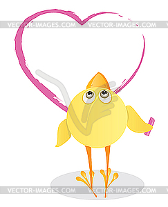 Chicken and Valentine`s Day - vector image