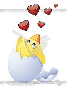 Chicken and Valentine's Day - vector image