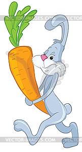 Bunny and carrot - vector clipart