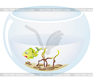 Fish in aquarium - vector image