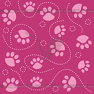 Pink tracks - vector clipart