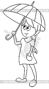 Girl with umbrella - vector image