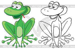 Funny frog - vector clipart