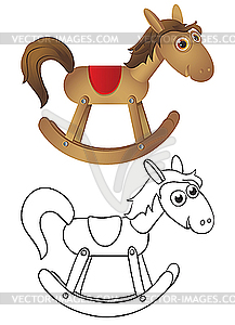 Wooden rocking horse - vector clipart