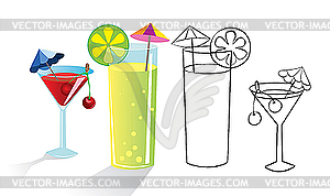 Tropical drinks - vector image