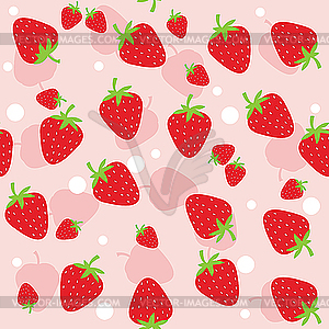 Seamless strawberry background - vector clip art