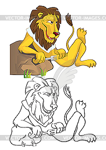 Hungry lion - vector clipart