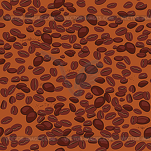 Seamless background of coffee beans - vector clipart