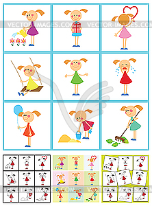 Set of girls - vector clipart