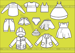 Different types of clothing - vector image