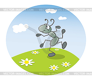 Ant dancing - vector image