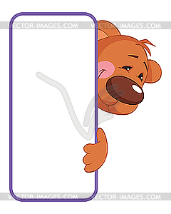 Bear cub with frame - vector clip art