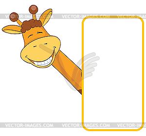 Frame with giraffe - royalty-free vector clipart