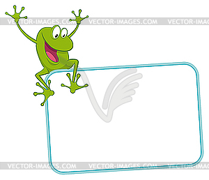 Label - joyful frog - vector clip art