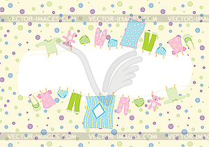 Baby clothing frame - vector clip art