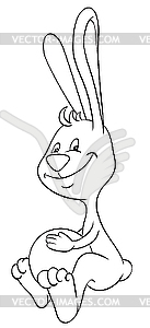 Bunny and ball - vector clipart