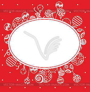 Red christmas frame - vector image