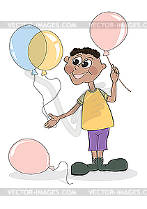 Boy with balloons - vector clip art