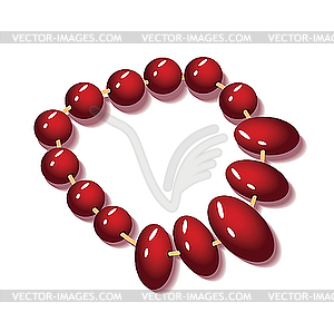 Red necklace - stock vector clipart