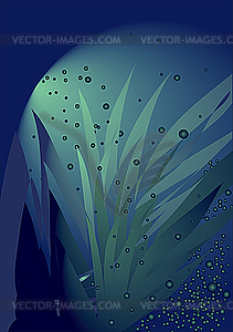 Синий фон с пузырьками - рисунок в векторе
