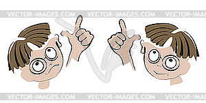 Two little boys - vector clip art