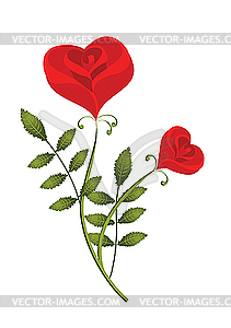 Two stylised roses - vector image