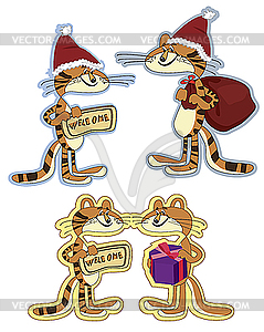 New year tigers - vector clip art