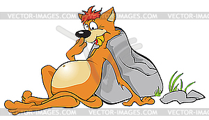 Lazy thick red cat - vector image